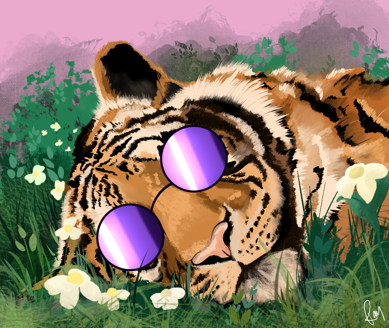 Timid Tiger — digital illustration